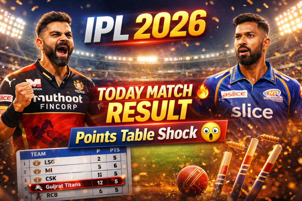 IPL 2026 Points Table Update: Big Changes After Recent Matches, Top 4 Race Gets Intense